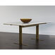 Ambrosia 79 X 35 inch White / Antique Brass Dining Table